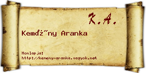 Kemény Aranka névjegykártya